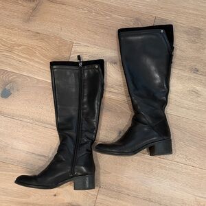 Franco Sarto Classic Black Knee-High Riding Boots - Women